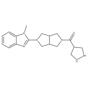 [2-(1-Methylbenzimidazol-2-yl)-1,3,3a,4,6,6a-hexahydropyrrolo[3,4-c]pyrrol-5-yl]-pyrazolidin-4-ylmethanone Structure