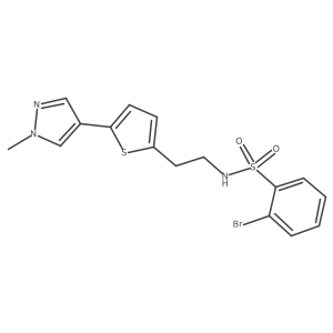 2-bromo-N-{2-[5-(1-methyl-1H-pyrazol-4-yl)thiophen-2-yl]ethyl}benzene-1-sulfonamide结构式