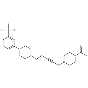 1-{4-[4-({1-[6-(Trifluoromethyl)pyridin-2-yl]piperidin-4-yl}oxy)but-2-yn-1-yl]piperazin-1-yl}ethan-1-one Structure