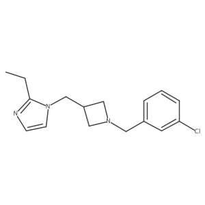 1-({1-[(3-chlorophenyl)methyl]azetidin-3-yl}methyl)-2-ethyl-1H-imidazole结构式