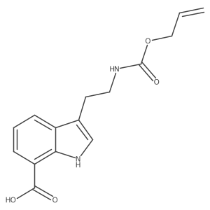 3-(2-{[(prop-2-en-1-yloxy)carbonyl]amino}ethyl)-1H-indole-7-carboxylic acid结构式