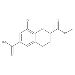 8-Bromo-2-(methoxycarbonyl)chroman-6-carboxylic acid结构式