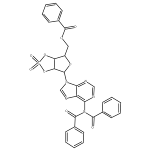 {(3aR,4R,6R,6aR)-6-[6-(dibenzoylamino)-9H-purin-9-yl]-2,2-dioxidotetrahydrofuro[3,4-d][1,3,2]dioxathiol-4-yl}methyl benzoate Structure
