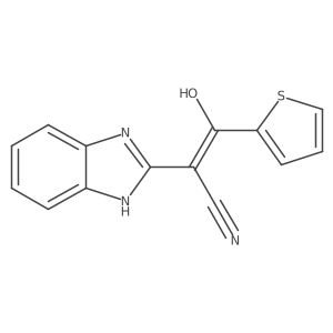 (2Z)-2-(1H-benzimidazol-2-yl)-3-hydroxy-3-(thiophen-2-yl)prop-2-enenitrile结构式