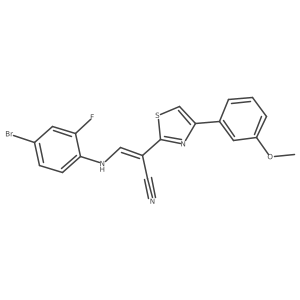 (Z)-3-((4-bromo-2-fluorophenyl)amino)-2-(4-(3-methoxyphenyl)thiazol-2-yl)acrylonitrile Structure