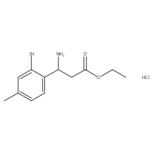 Ethyl 3-amino-3-(2-bromo-4-methylphenyl)propanoate hydrochloride结构式