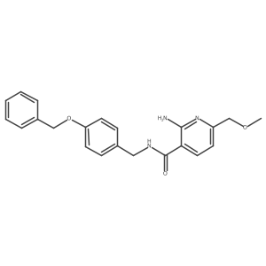 2-amino-6-(methoxymethyl)-N-[(4-phenylmethoxyphenyl)methyl]pyridine-3-carboxamide结构式