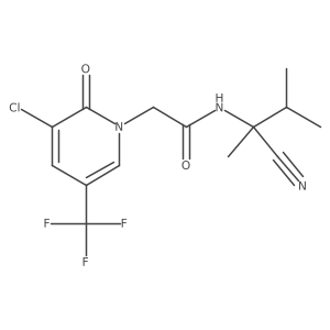 2-[3-chloro-2-oxo-5-(trifluoromethyl)-1,2-dihydropyridin-1-yl]-N-(1-cyano-1,2-dimethylpropyl)acetamide结构式