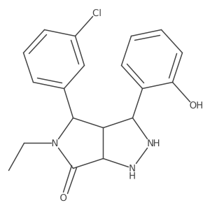4-(3-Chlorophenyl)-5-ethyl-3-(2-hydroxyphenyl)-1,2,3,3a,4,6a-hexahydropyrrolo[3,4-c]pyrazol-6-one结构式
