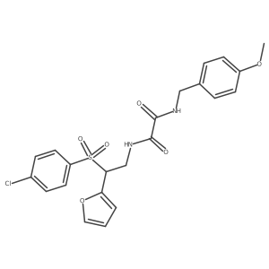N-[2-(4-chlorobenzenesulfonyl)-2-(furan-2-yl)ethyl]-N'-[(4-methoxyphenyl)methyl]ethanediamide Structure