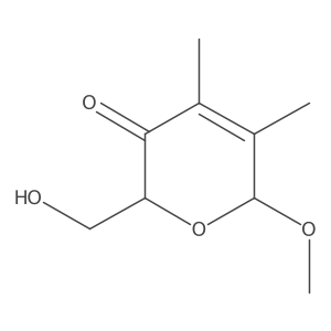 2H-Pyran-3(6H)-one, 2-(hydroxymethyl)-6-methoxy-4,5-dimethyl-, (2R-trans)- Structure