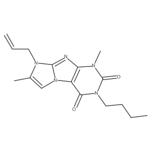8-allyl-3-butyl-1,7-dimethyl-1H-imidazo[2,1-f]purine-2,4(3H,8H)-dione结构式