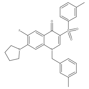6-fluoro-1-(3-methylbenzyl)-7-(pyrrolidin-1-yl)-3-(m-tolylsulfonyl)quinolin-4(1H)-one Structure