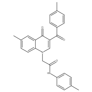 2-(6-methyl-3-(4-methylbenzoyl)-4-oxoquinolin-1(4H)-yl)-N-(p-tolyl)acetamide结构式