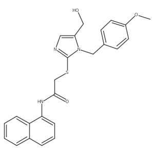 2-((5-(hydroxymethyl)-1-(4-methoxybenzyl)-1H-imidazol-2-yl)thio)-N-(naphthalen-1-yl)acetamide结构式