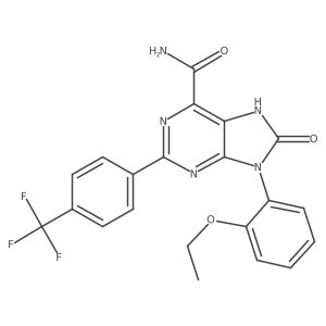 9-(2-ethoxyphenyl)-8-oxo-2-(4-(trifluoromethyl)phenyl)-8,9-dihydro-7H-purine-6-carboxamide结构式