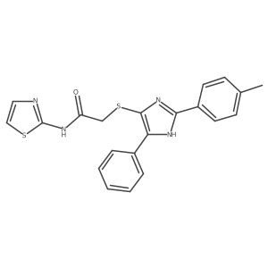 2-((5-phenyl-2-(p-tolyl)-1H-imidazol-4-yl)thio)-N-(thiazol-2-yl)acetamide结构式
