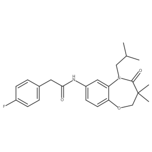 2-(4-fluorophenyl)-N-(5-isobutyl-3,3-dimethyl-4-oxo-2,3,4,5-tetrahydrobenzo[b][1,4]oxazepin-7-yl)acetamide结构式