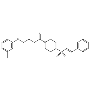 4-(3-Methylphenoxy)-1-[4-(2-phenylethenesulfonyl)piperazin-1-yl]butan-1-one结构式