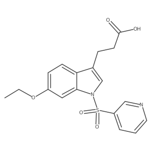 3-[6-ethoxy-1-(pyridine-3-sulfonyl)-1H-indol-3-yl]-propionic acid结构式