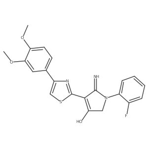 5-amino-4-[4-(3,4-dimethoxyphenyl)-1,3-thiazol-2-yl]-1-(2-fluorophenyl)-1,2-dihydro-3H-pyrrol-3-one Structure