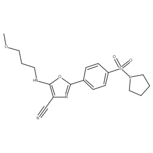 5-[(3-Methoxypropyl)amino]-2-[4-(pyrrolidine-1-sulfonyl)phenyl]-1,3-oxazole-4-carbonitrile结构式