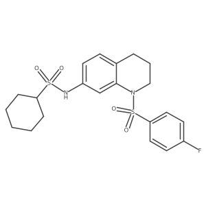 N-(1-((4-fluorophenyl)sulfonyl)-1,2,3,4-tetrahydroquinolin-7-yl)cyclohexanesulfonamide结构式