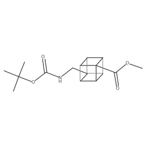 methyl (1s,2R,3r,8S)-4-(((tert-butoxycarbonyl)amino)methyl)cubane-1-carboxylate结构式