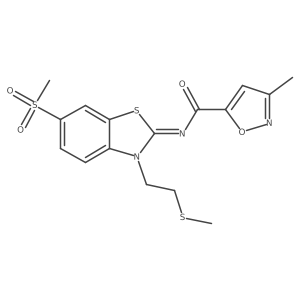 (E)-3-methyl-N-(6-(methylsulfonyl)-3-(2-(methylthio)ethyl)benzo[d]thiazol-2(3H)-ylidene)isoxazole-5-carboxamide Structure