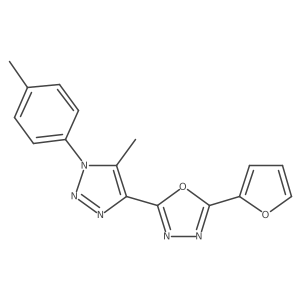 2-(2-furyl)-5-[5-methyl-1-(4-methylphenyl)-1H-1,2,3-triazol-4-yl]-1,3,4-oxadiazole结构式