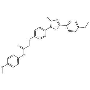 N-(4-methoxyphenyl)-2-((6-(2-(4-methoxyphenyl)-4-methylthiazol-5-yl)pyridazin-3-yl)thio)acetamide结构式