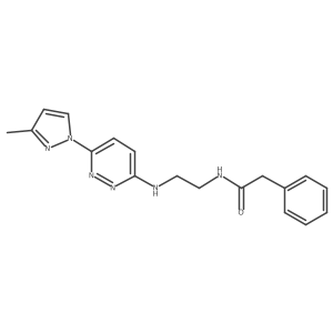 N-(2-((6-(3-methyl-1H-pyrazol-1-yl)pyridazin-3-yl)amino)ethyl)-2-phenylacetamide结构式
