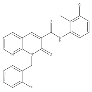 N-(3-chloro-2-methylphenyl)-1-(2-fluorobenzyl)-2-oxo-1,2-dihydro-1,8-naphthyridine-3-carboxamide结构式
