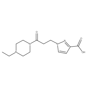 1-[3-(4-Ethyl-1-piperazinyl)-3-oxopropyl]-1H-pyrazole-3-carboxylic acid结构式