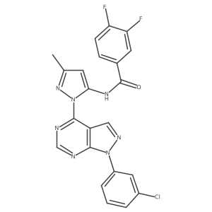 N-(1-(1-(3-chlorophenyl)-1H-pyrazolo[3,4-d]pyrimidin-4-yl)-3-methyl-1H-pyrazol-5-yl)-3,4-difluorobenzamide Structure