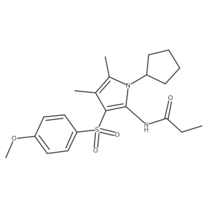 N-{1-cyclopentyl-3-[(4-methoxyphenyl)sulfonyl]-4,5-dimethyl-1H-pyrrol-2-yl}propanamide Structure