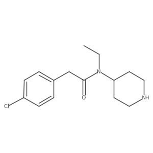 2-(4-chloro-phenyl)-N-ethyl-N-piperidin-4-yl-acetamide结构式