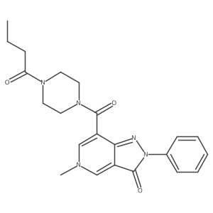 7-(4-butyrylpiperazine-1-carbonyl)-5-methyl-2-phenyl-2H-pyrazolo[4,3-c]pyridin-3(5H)-one结构式