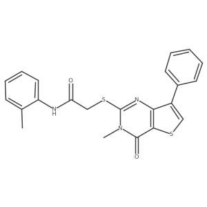 2-({3-methyl-4-oxo-7-phenyl-3H,4H-thieno[3,2-d]pyrimidin-2-yl}sulfanyl)-N-(2-methylphenyl)acetamide Structure