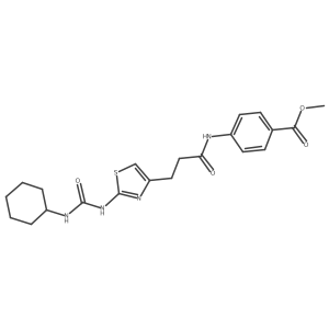 Methyl 4-(3-{2-[(cyclohexylcarbamoyl)amino]-1,3-thiazol-4-yl}propanamido)benzoate Structure