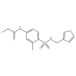 N-(3-methyl-4-(N-(thiophen-3-ylmethyl)sulfamoyl)phenyl)propionamide结构式