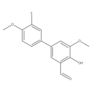 3'-Fluoro-4-hydroxy-4',5-dimethoxy[1,1'-biphenyl]-3-carboxaldehyde结构式