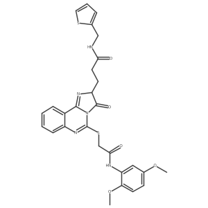 3-[5-({[(2,5-dimethoxyphenyl)carbamoyl]methyl}sulfanyl)-3-oxo-2H,3H-imidazo[1,2-c]quinazolin-2-yl]-N-[(thiophen-2-yl)methyl]propanamide Structure