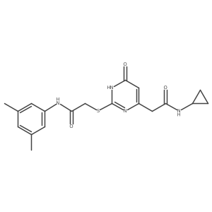 N-cyclopropyl-2-(2-((2-((3,5-dimethylphenyl)amino)-2-oxoethyl)thio)-6-oxo-1,6-dihydropyrimidin-4-yl)acetamide Structure