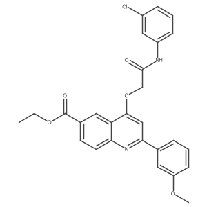 Ethyl 4-(2-((3-chlorophenyl)amino)-2-oxoethoxy)-2-(3-methoxyphenyl)quinoline-6-carboxylate结构式