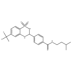4-(1,1-dioxido-6-(trifluoromethyl)-3,4-dihydro-2H-benzo[e][1,2,4]thiadiazin-3-yl)-N-isopentylbenzamide Structure