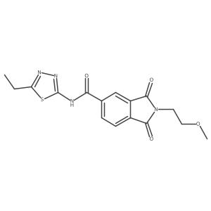 N-[(2E)-5-ethyl-1,3,4-thiadiazol-2(3H)-ylidene]-2-(2-methoxyethyl)-1,3-dioxo-2,3-dihydro-1H-isoindole-5-carboxamide Structure