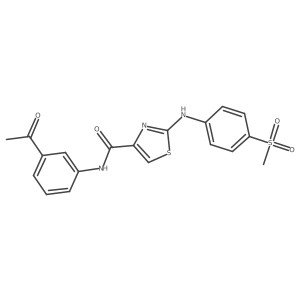 N-(3-acetylphenyl)-2-((4-(methylsulfonyl)phenyl)amino)thiazole-4-carboxamide结构式