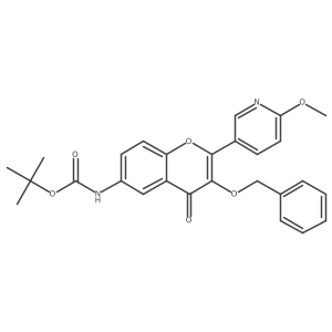 tert-butyl 3-(benzyloxy)-2-(6-methoxypyridin-3-yl)-4-oxo-4H-chromen-6-ylcarbamate Structure
