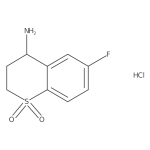 6-fluoro-1,1-dioxo-3,4-dihydro-2H-thiochromen-4-amine;hydrochloride结构式